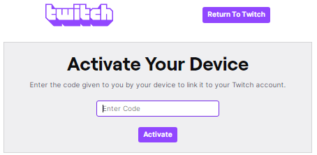 https://www.twitch.tv/activate code